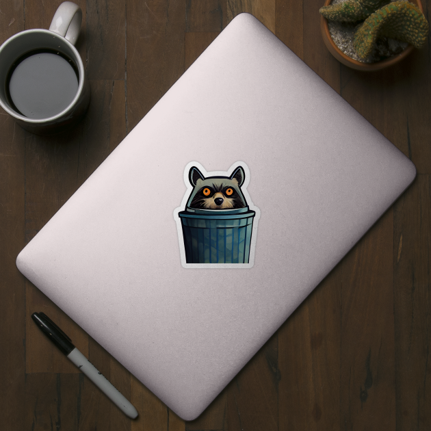 Trash panda in Garbage Can, Raccoon Alternate by LightStubble